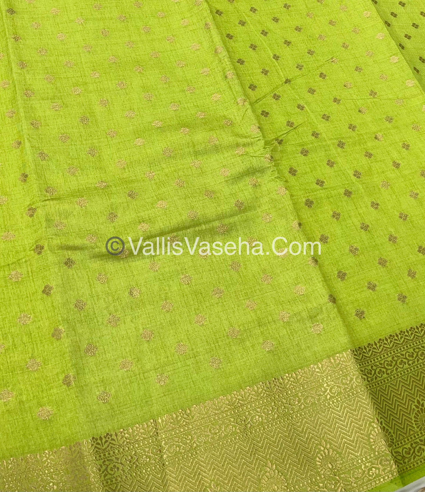 Semi Tussar Silk  - Pista Green Shade  - VVSTS015