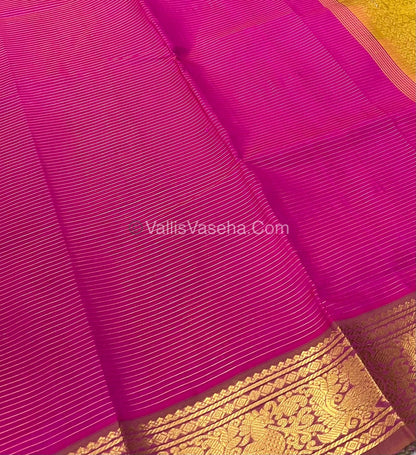 Pure Silk Cotton Sarees - Vairavoosi Lines - Pink & Mustard Yellow- VVPSC005