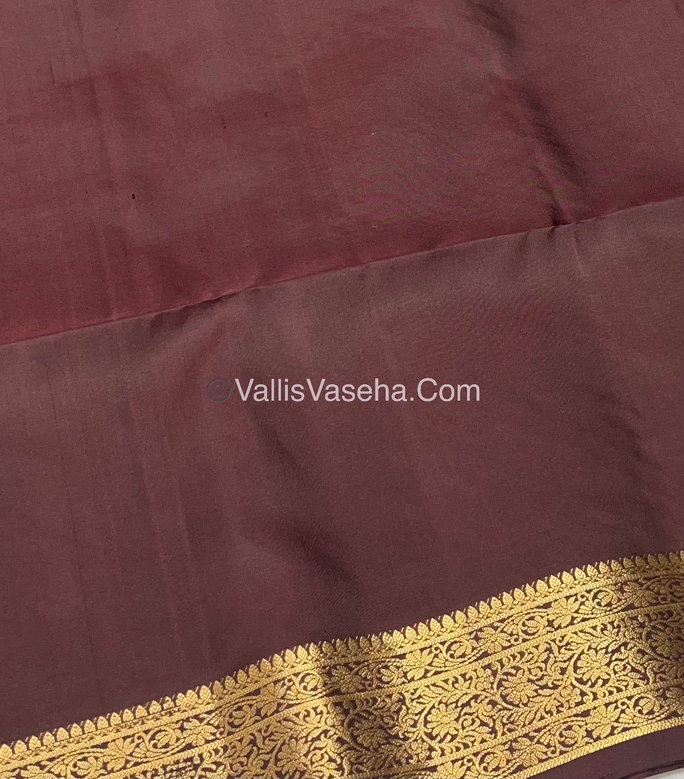 Pure Soft Silk Saree - Kanchi Border - Velum & Mayilum - Grey & Wine Brown Combo - VVPSS046