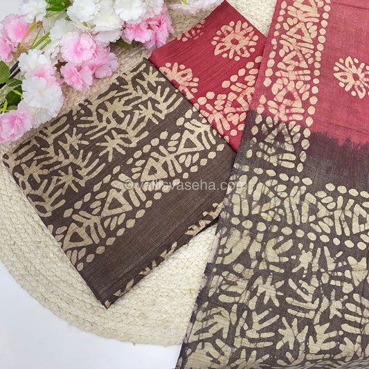 Unstitched Salwar Material- Baswada Batick Printed Silk - VVUSM005