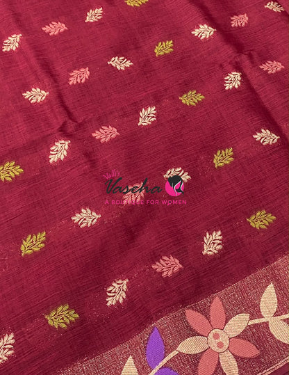 Banarasi - Heritage Meenakari Silk -   Maroon Shade - VVBHS016