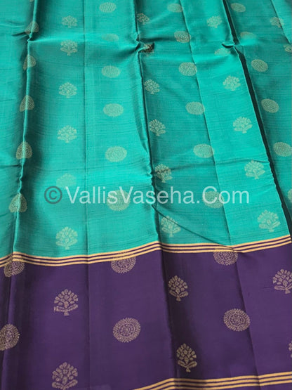 Half Mix - Pure Soft Silk Saree - Long Retta Petta Border with Butta - VVPSS075
