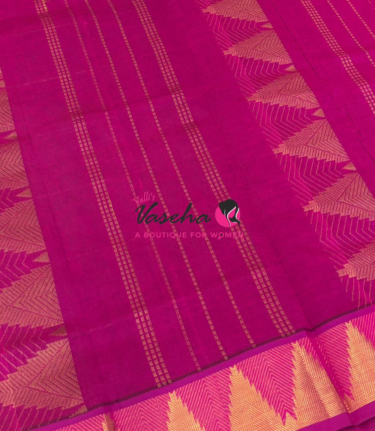 Semi Silk Cotton Saree - Checked Pattern with Butta  - VVSSC013