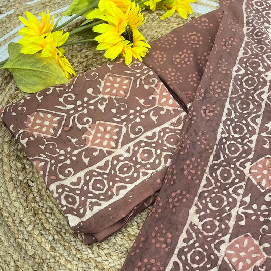Pure Mul Mul Cotton - Bagru/ Dabu Print - VVUSM002