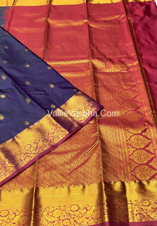 Semi Kanchipuram Silk - Purple Shade  - VVSKS002