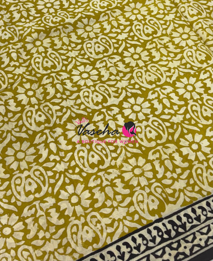 Pure Soft Mul Mul Cotton Sarees - Hand Block Prints - VVMMC009
