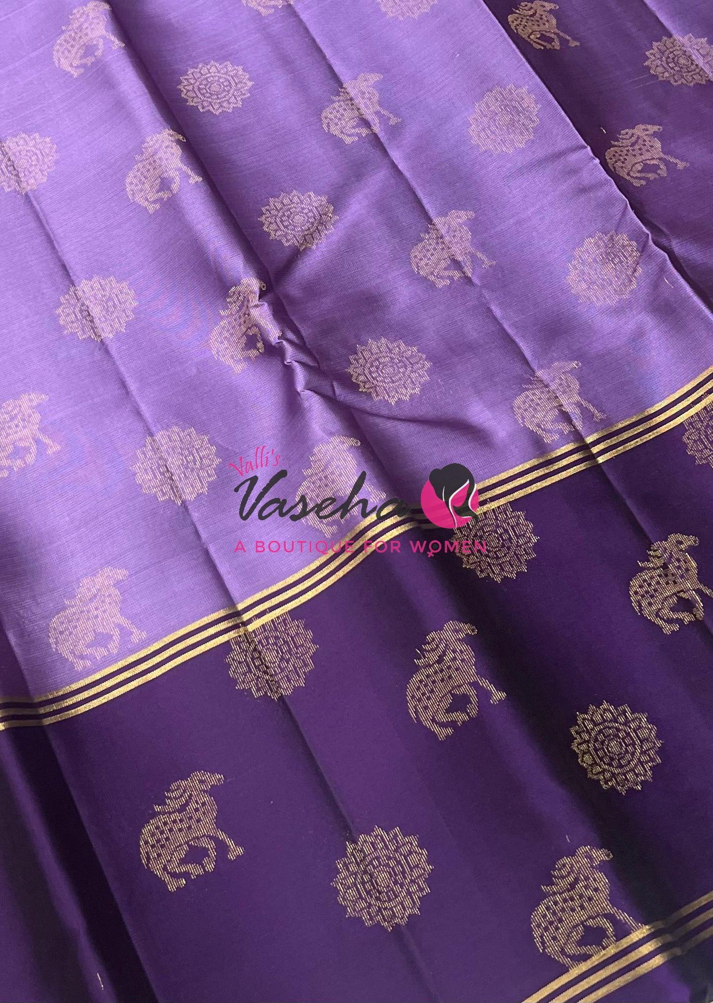 Half Mix - Pure Soft Silk Saree - Long Retta Petta Border with Butta - VVPSS084