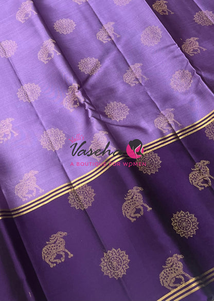 Half Mix - Pure Soft Silk Saree - Long Retta Petta Border with Butta - VVPSS084