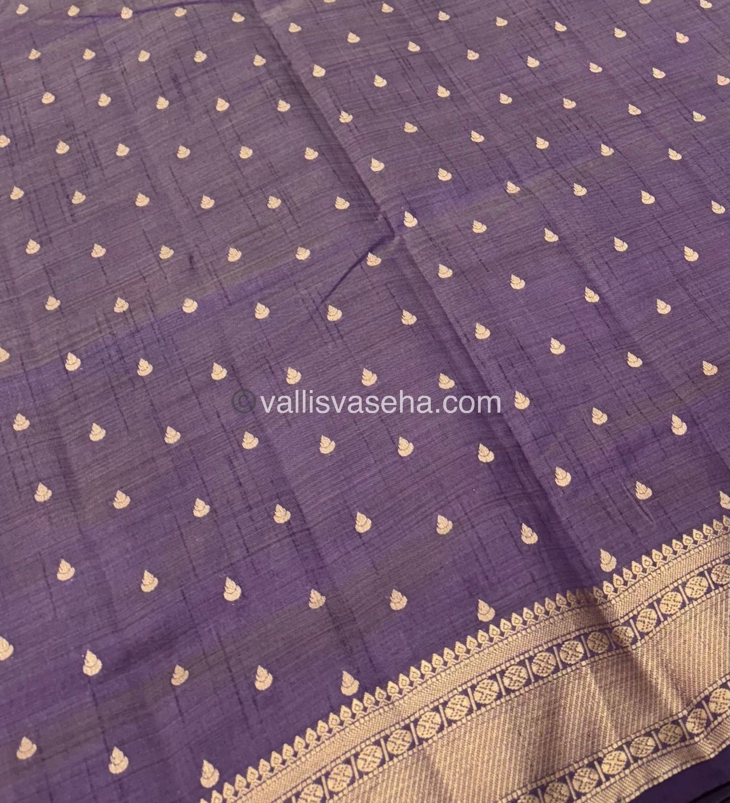 Semi Tussar Silk - Grand Pallu Violetish Purple Shade - VVSTS023