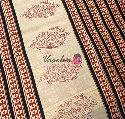 Pure Soft Mul Mul Cotton Sarees - Hand Block Prints - VVMMC010