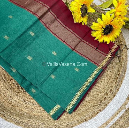 Semi Maheshwari Silk Cotton Saree - VVMSC002