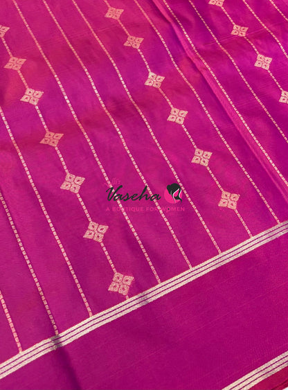 Semi Soft Silk  - Purplish Pink Shade - VVSSS041