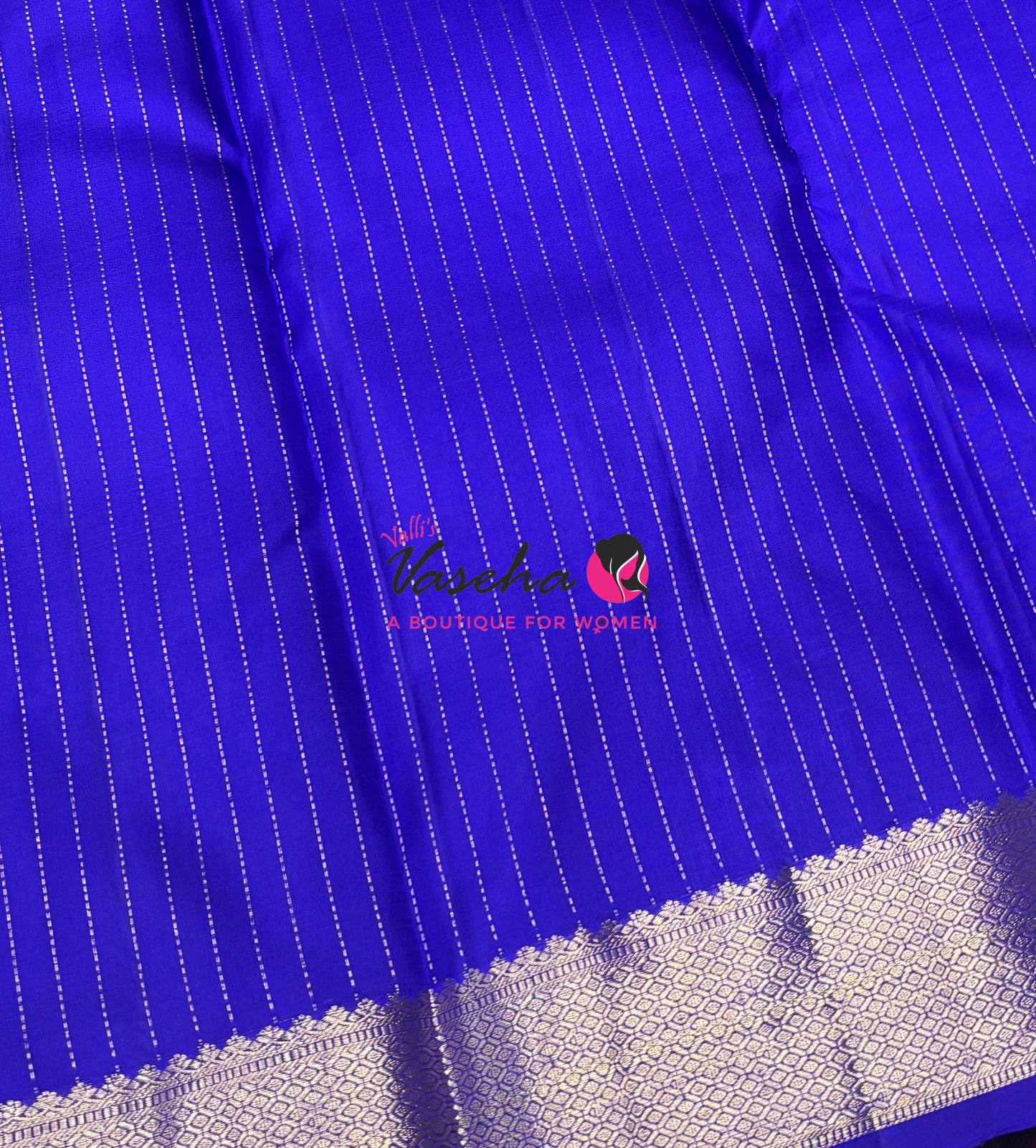 Pure Kanchipuram Silk Saree - Vairavoosi Design  - Royal Blue Shade  - VVPS087