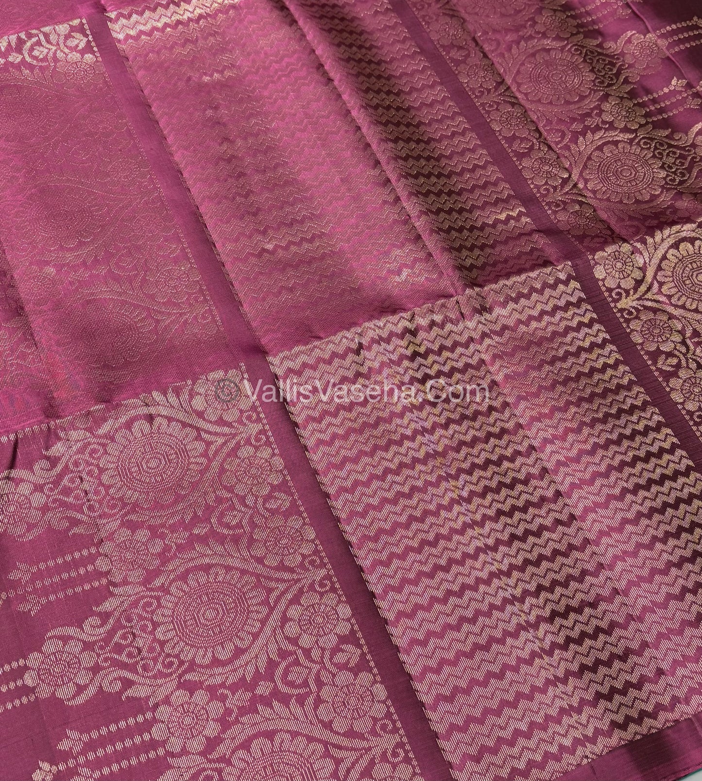 Pure Soft Silk Saree - Border Less  - Pink & Wine Shade - VVPSS068