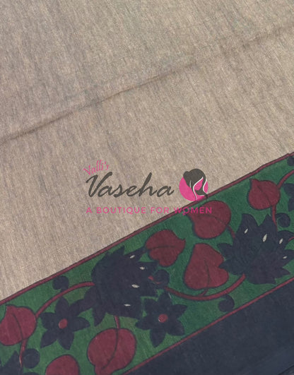 Handloom Cotton Sarees with Kalamkari Blouse - VVKCK003