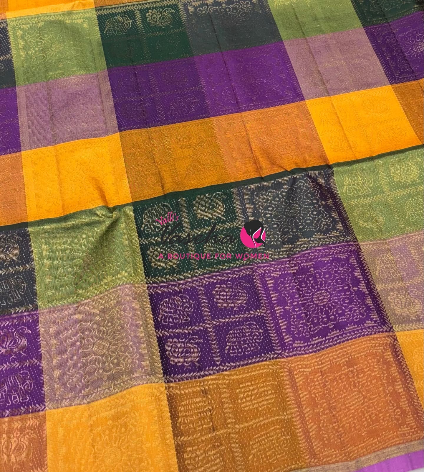 Pure Soft Silk Saree  - Pazhum Pazhamum Checks - VVPSS092