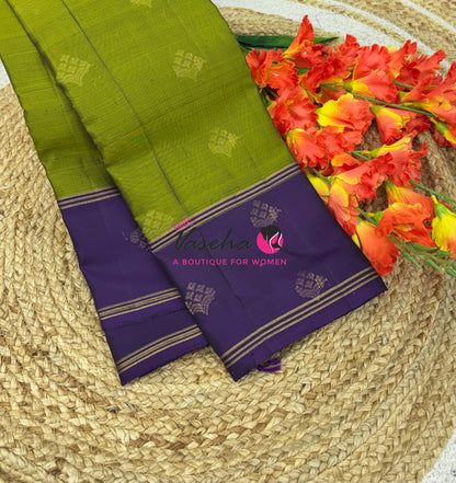 Half Mix - Pure Soft Silk Saree - Long Retta Petta Border with Butta - VVPSS105