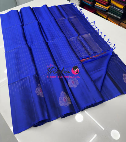 Pure Soft Silk Saree  - Blue Shade - VVPSS113