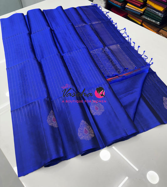 Pure Soft Silk Saree  - Blue Shade - VVPSS113