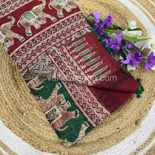 Jute Mixed Cotton Saree | VVJCS001