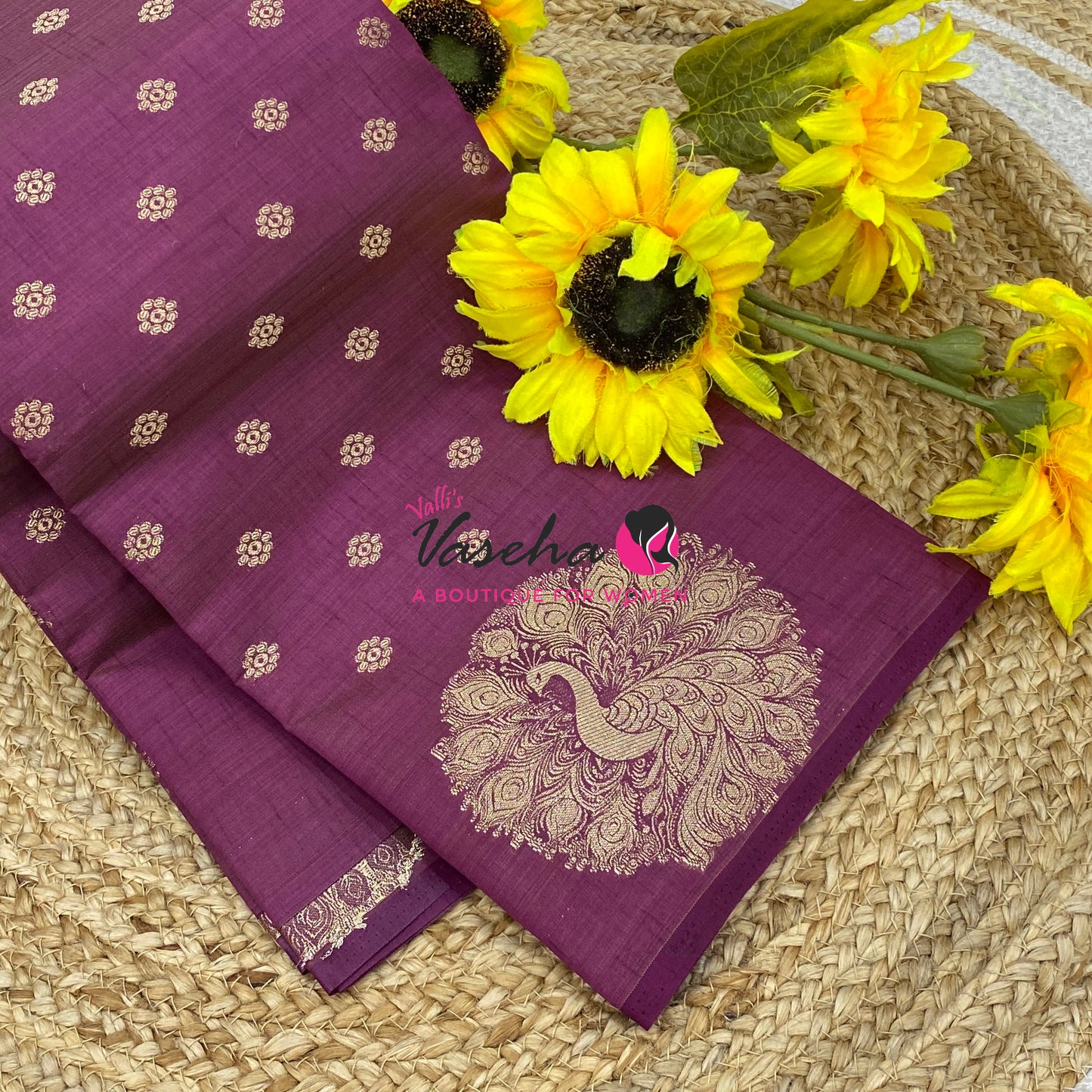 Semi Tussar Silk Saree | Wine Shade |VVSTS056
