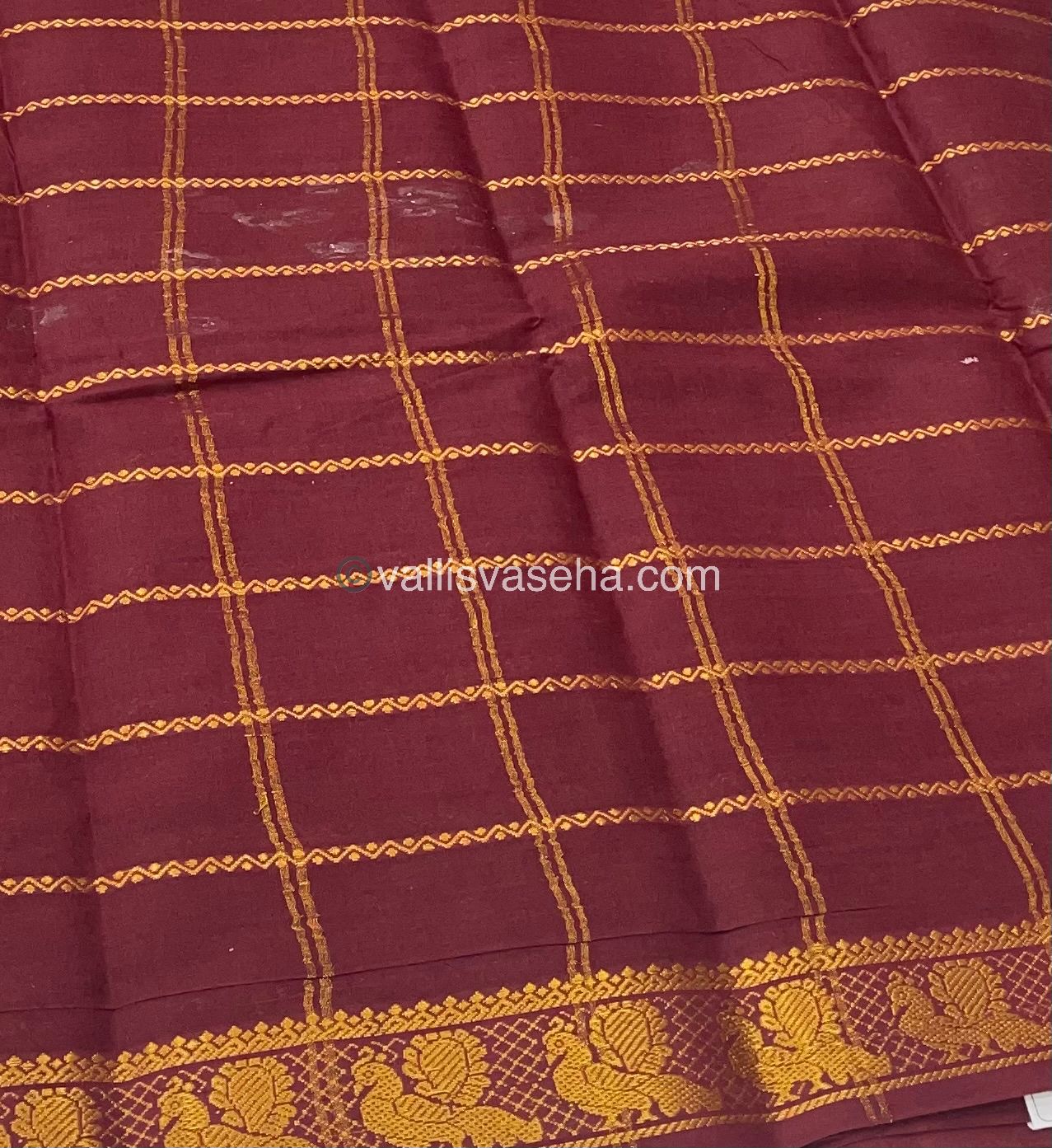 Sungudi Cotton Saree | Velthari Design - Yellow with Maroon Shade - VVSCV001