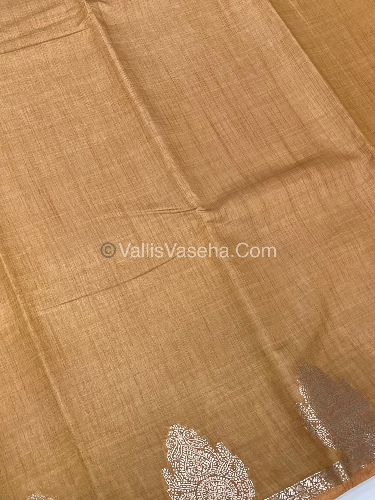 Semi Tussar Silk Saree |Chikku shade |VVSTS046