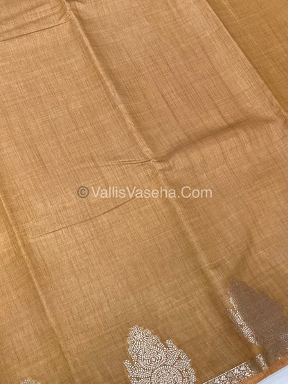 Semi Tussar Silk Saree |Chikku shade |VVSTS046