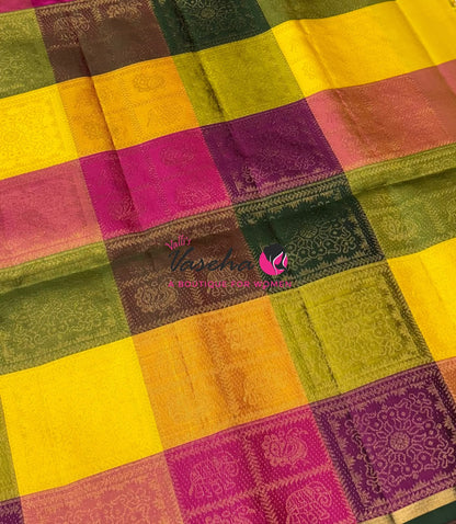 Pure Soft Silk Saree - Partly Pallu -  Half & Half Saree - VVPSS088