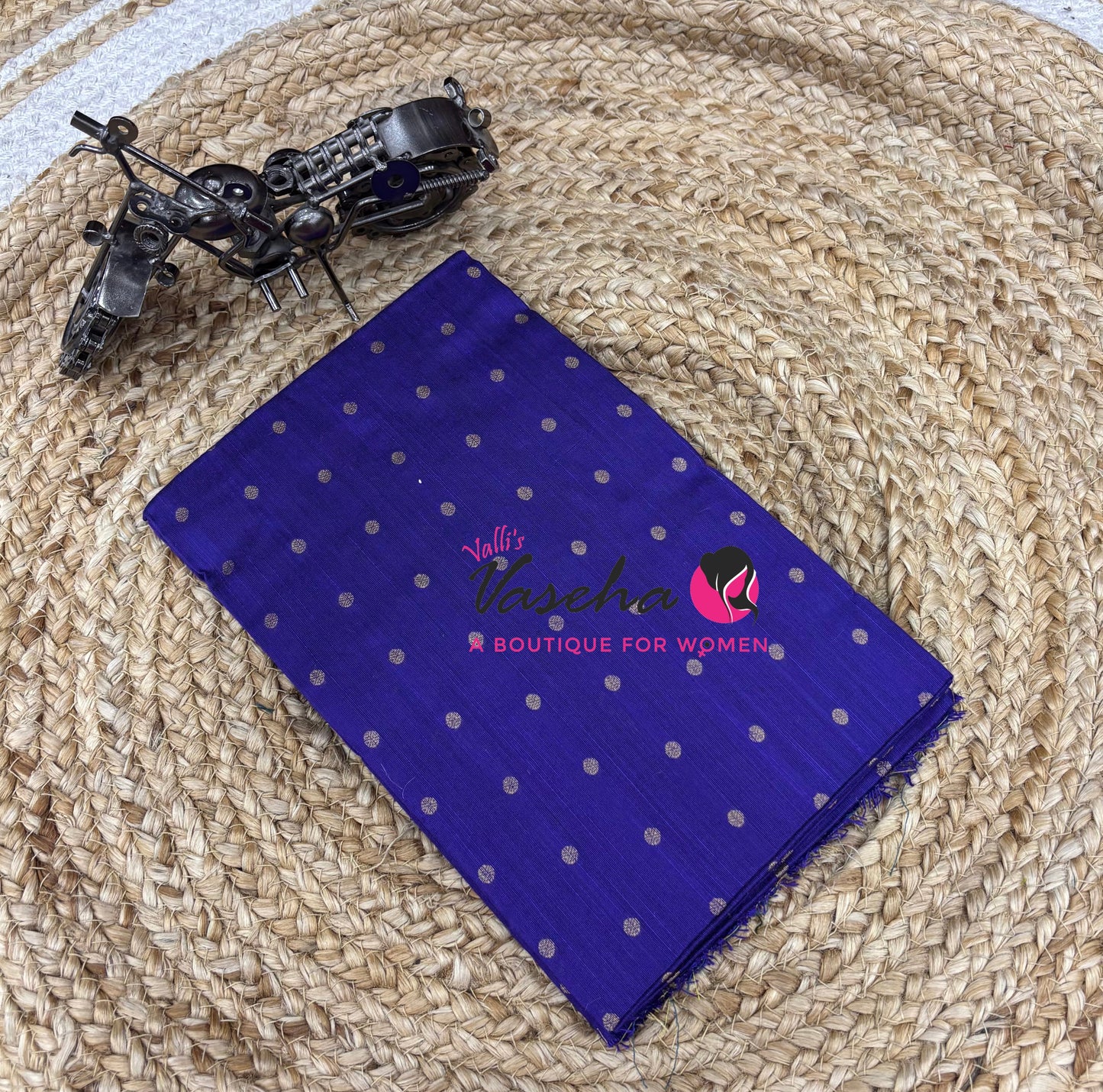 Blouse Bit - Pack Of 10pcs - Assorted-  Semi Raw Silk - Coin Gold Zari Butta - 1 mtr - VVBB002