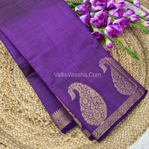 Semi Tussar Silk - Small Mango Purple Shade - VVSTS002