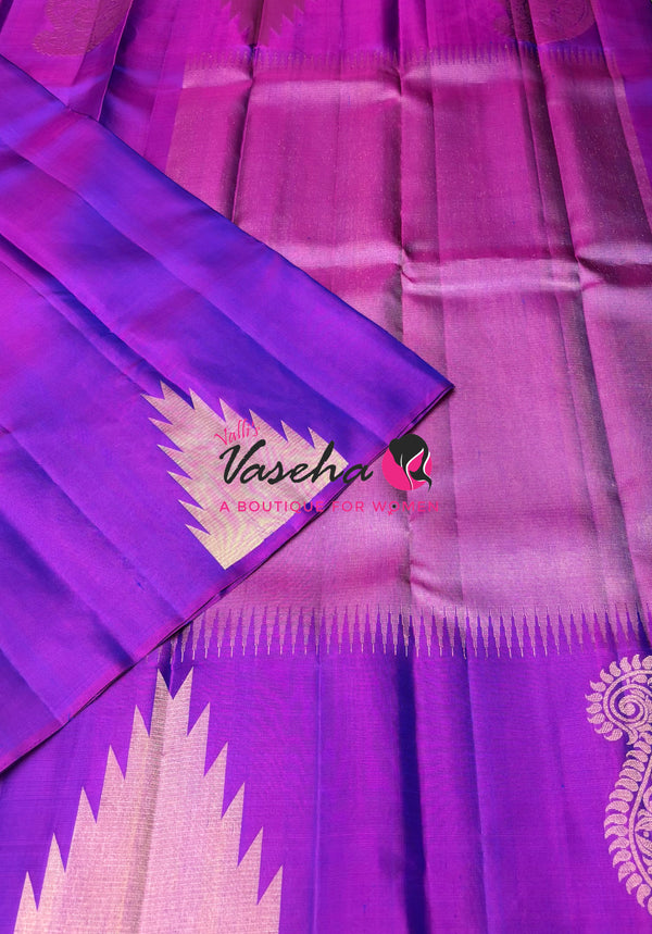 Pure Soft Silk Saree - Jothika Hit design - Purplish Pink - VVPSS011