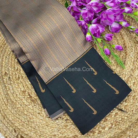 Kanchi Semi Silk - Grey with Black VVKSS001