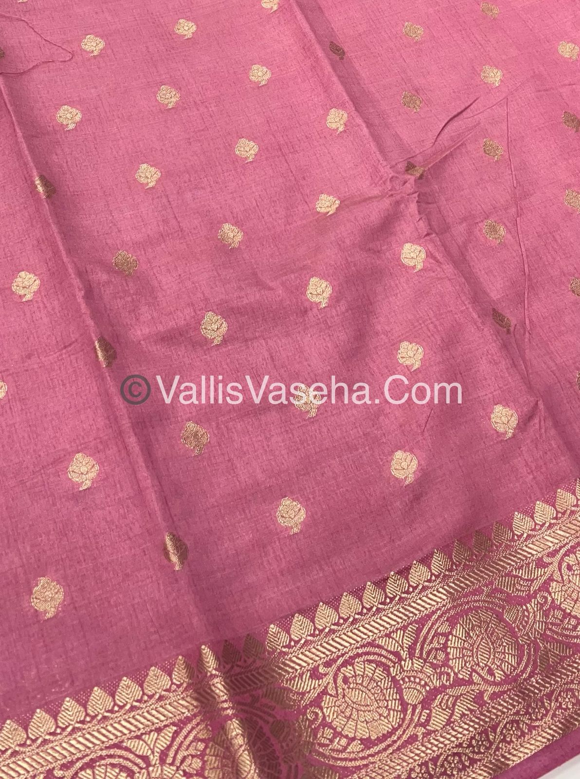 Semi Tussar Silk  - Baby Pink Shade - VVSTS024
