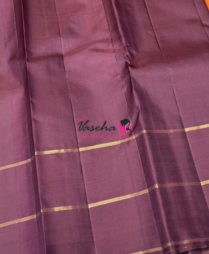 Pure Kanchipuram Silk Saree - Rust Orange & Wine Brown Combo - VVPS046