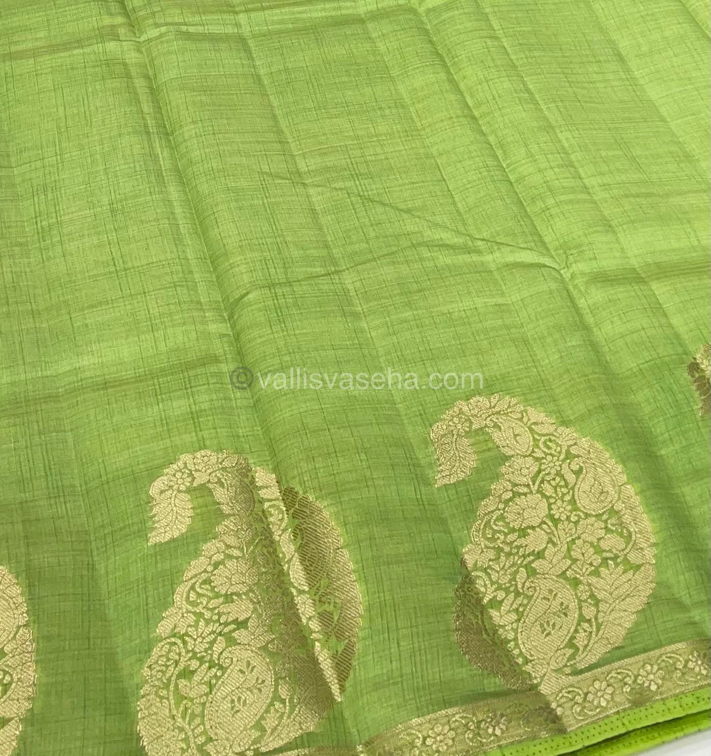 Semi Tussar Silk - Pista Green Shade - VVSTS002