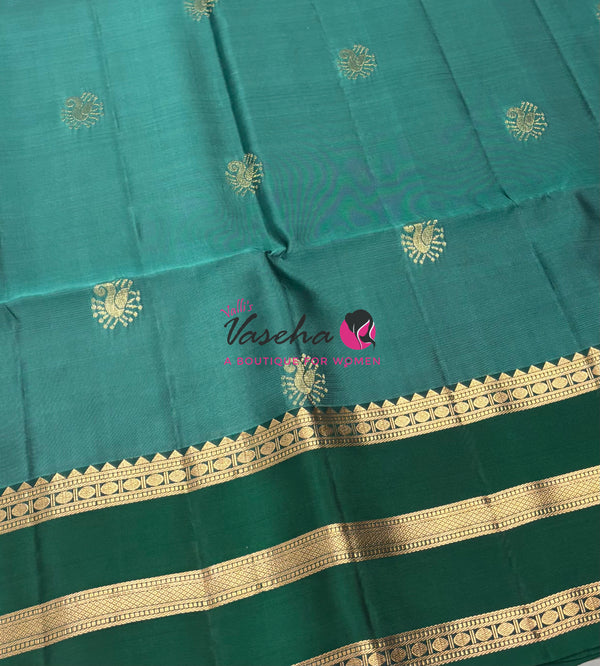 Half Mixed  Soft Silk Saree - Light Ramar Blue & Green - VVPSS077