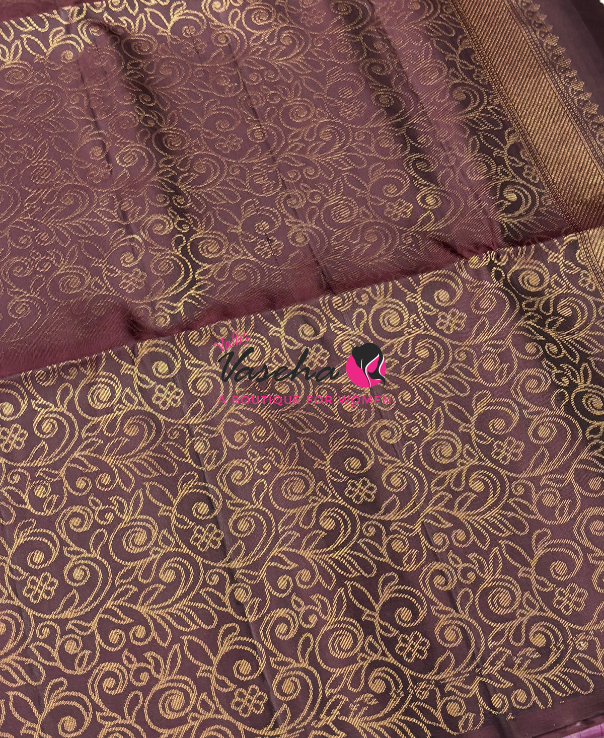 Pure Soft Silk Saree  - Beige & Wine Combo - VVPSS138