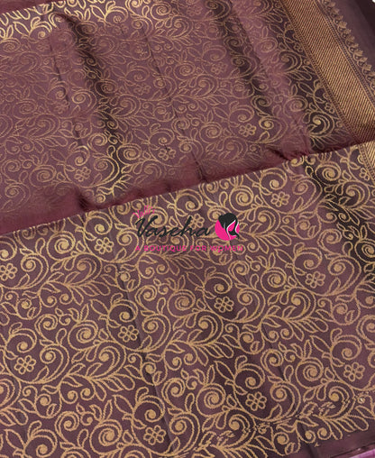 Pure Soft Silk Saree  - Beige & Wine Combo - VVPSS138
