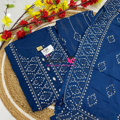 Ready Made | Anarkali Set  |Salwar, Kameez & Duppatta(3pc)|Cotton |VVRMS038