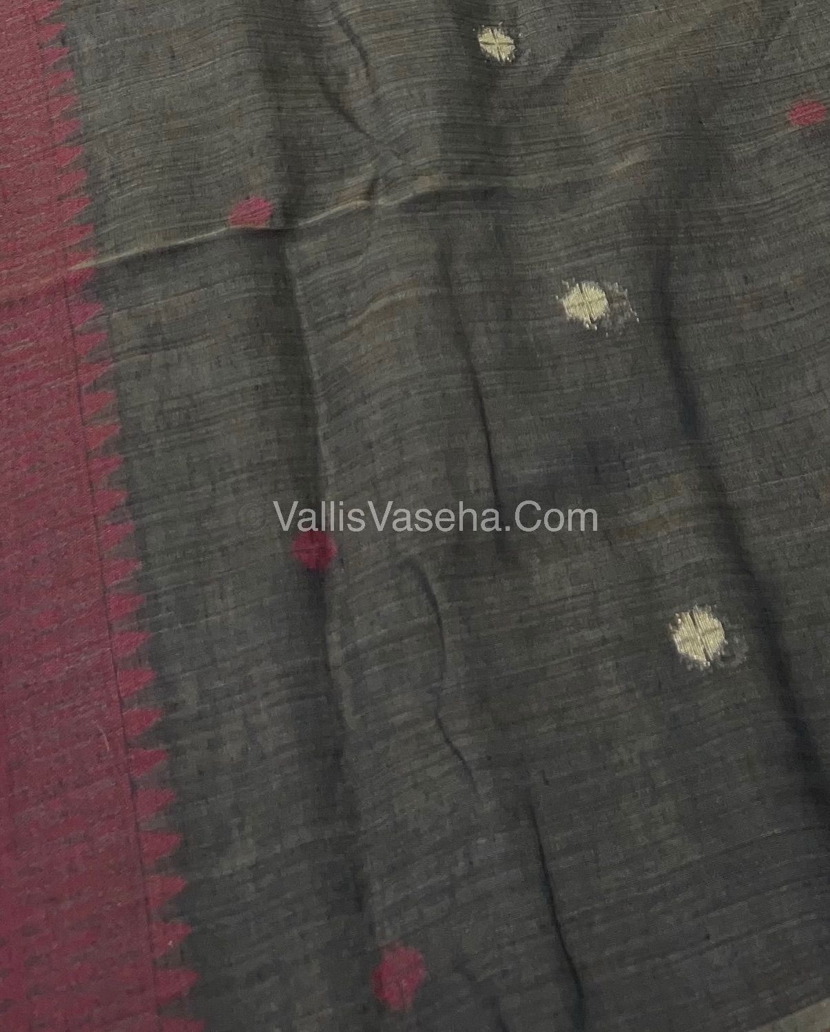 Muga Cotton Saree - Contrast Blouse - VVMCS001