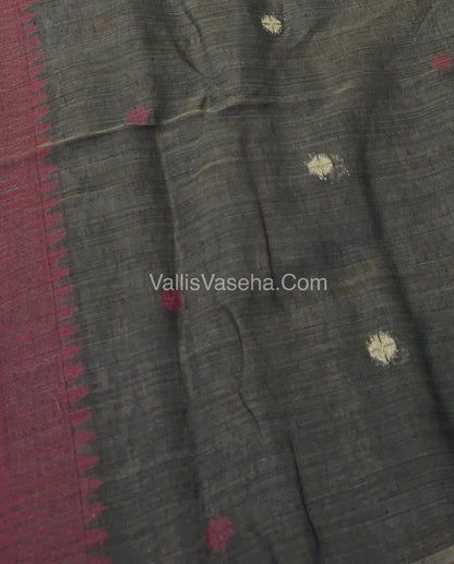 Muga Cotton Saree - Contrast Blouse - VVMCS001