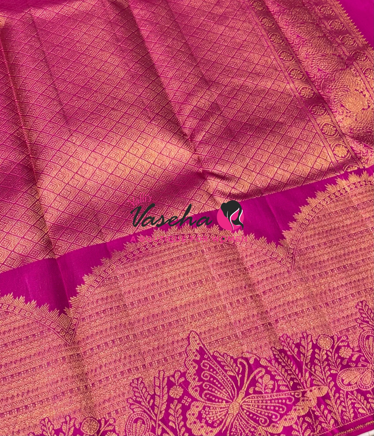 Pure Kanchipuram Silk Saree - Pink  Shade - VVPS091