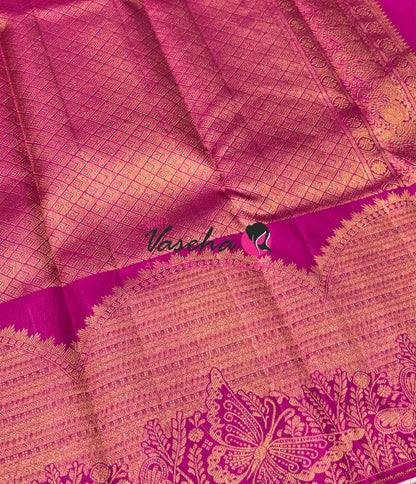 Pure Kanchipuram Silk Saree - Pink  Shade - VVPS091