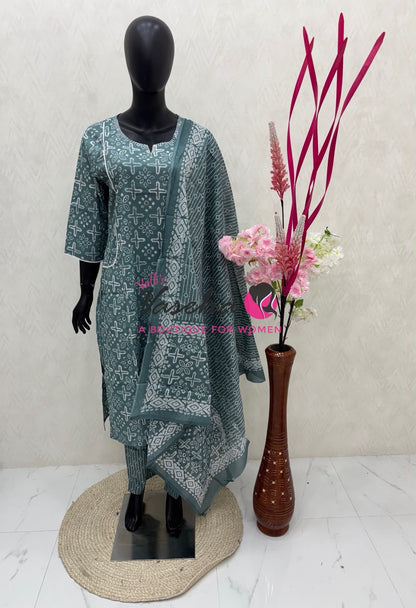 Readymade 3pc Set - Cotton Blended - VVRMS011