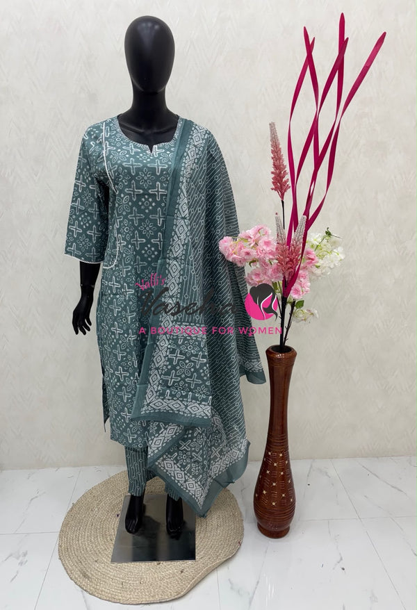 Readymade 3pc Set - Cotton Blended - VVRMS011