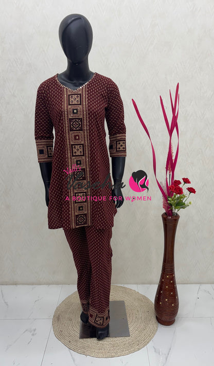 Top & Bottom(2pc) Co-Ord Set  - VVCS013