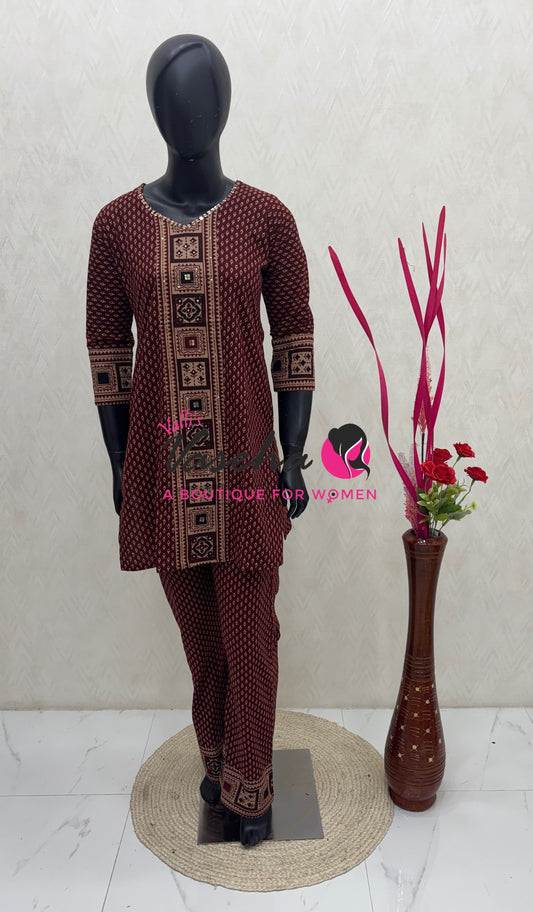 Top & Bottom(2pc) Co-Ord Set  - VVCS013