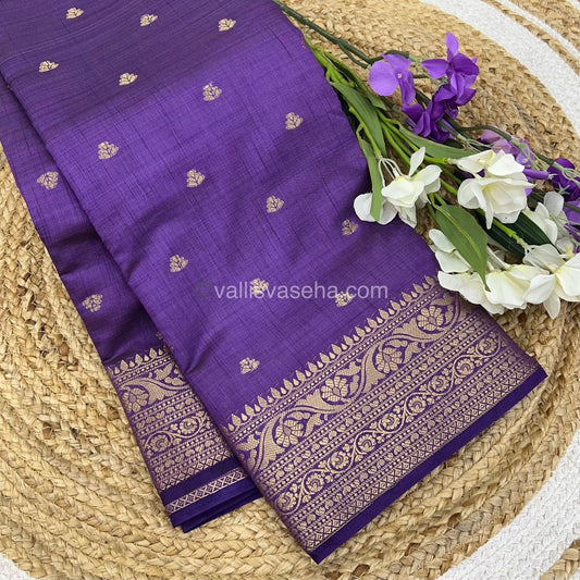 Semi Tussar Silk Saree - Violetish Purple Shade - VVSTS008