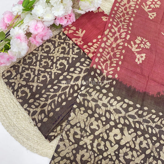Unstitched Salwar Material- Baswada Batick Printed Silk - VVUSM005